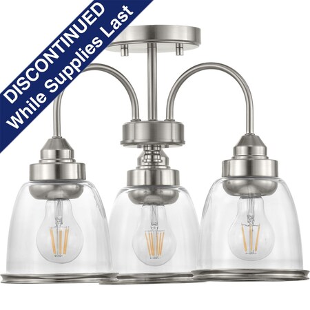 Progress Lighting Saluda Collection 18" Three-Light Semi-Flush Convertible P350109-009